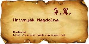 Hrivnyák Magdolna névjegykártya
