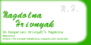 magdolna hrivnyak business card